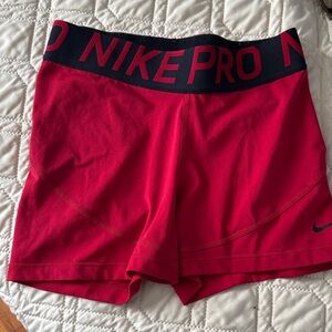 Nike Pro Dri Fit Women's Athletic Red Shorts
